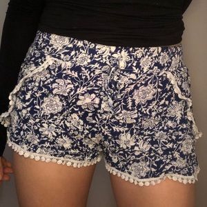Tie front shorts